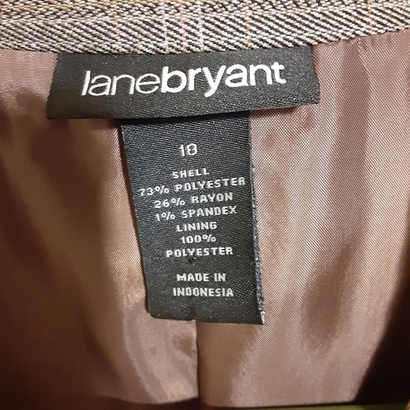Lane Bryant mocha button front pinstripe blazer 18 - Picture 8 of 8